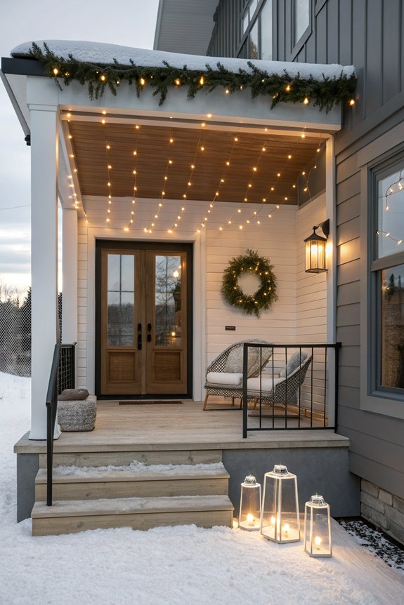 sleek minimalist christmas porch
