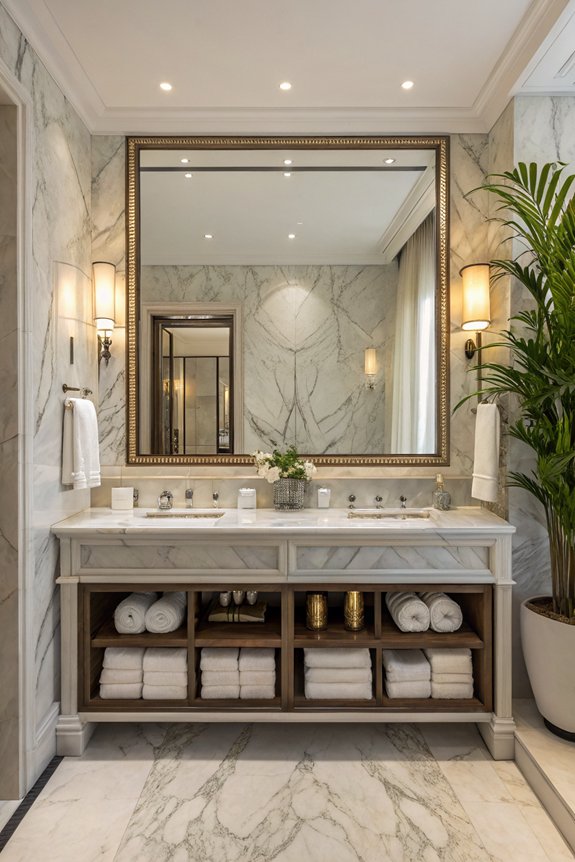 sophisticated marble dual vanities