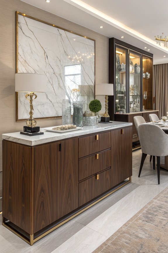 sophisticated marble top sideboards