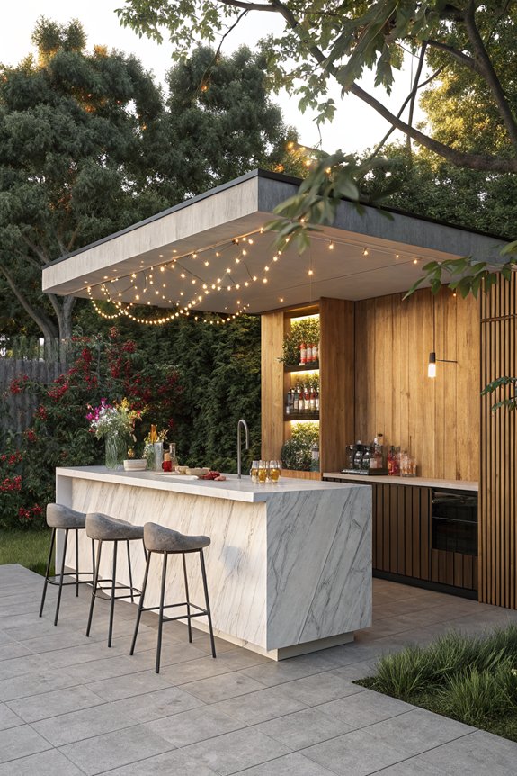 stylish outdoor garden bar
