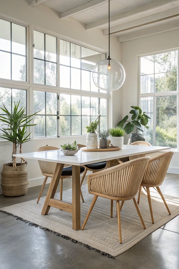 sustainable minimalist dining materials