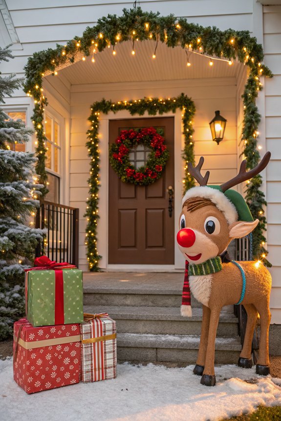 whimsical holiday porch decor